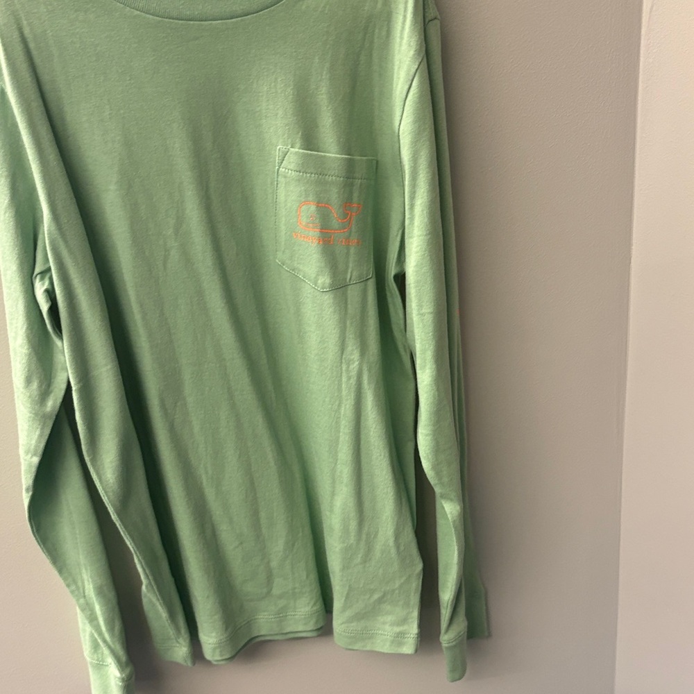 Vineyard Vines Mint Long Sleeve with Orange Logo